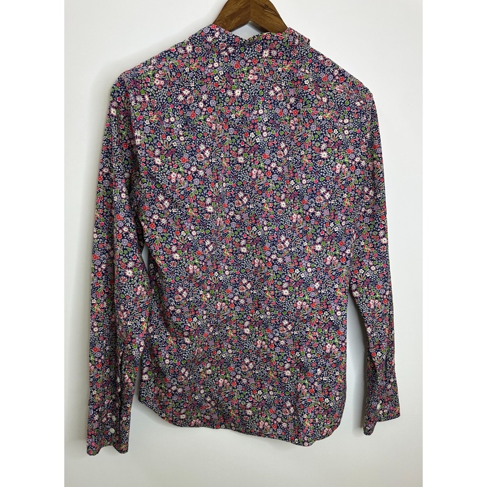 J.Crew Liberty Kayoko Floral Indigo Sunset Perfect Shirt G0534 Women's Size 6 - Picture 10 of 11